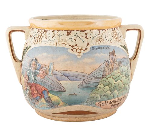 A GERMAN STONEWARE PUNCH BOWL,