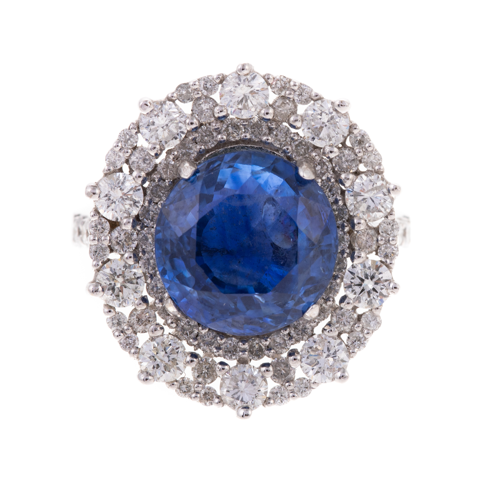 A GIA 6.97CT SAPPHIRE & DIAMOND