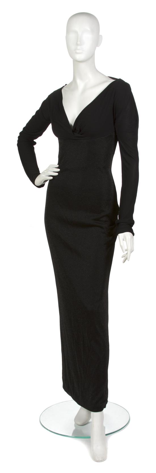 A Gianni Versace Black Lame Evening