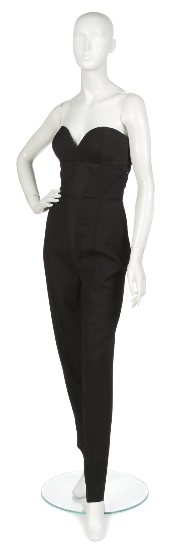 A Gianni Versace Black Wool Bustier