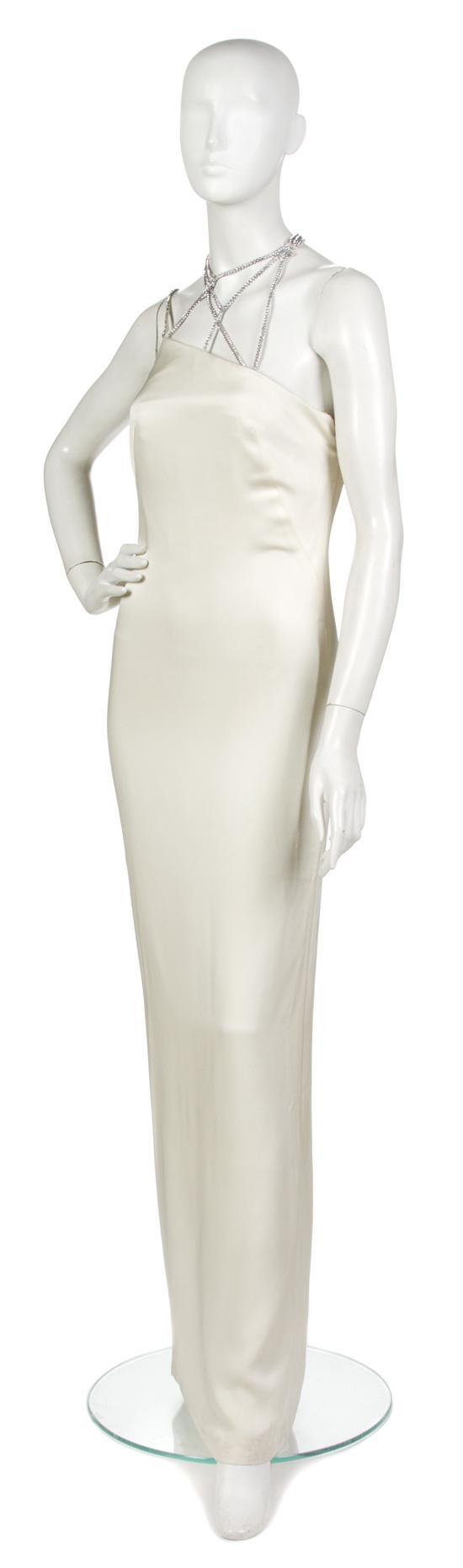 A Gianni Versace Cream Silk Gown