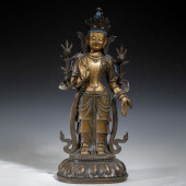 A GILDED - BRONZE STANDING BOD