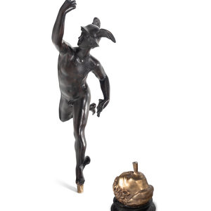 A Gilt and Patinated Bronze