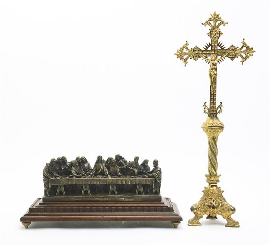 A Gilt and Patinated Metal