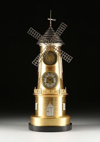 A GILT AND SILVERED BRONZE