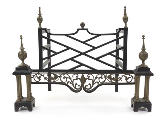 A Gilt Bronze and Iron Fire