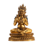 A GILT BRONZE BUDDHA DEITY OF