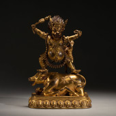 A GILT BRONZE BUDDHA DEITY LOR