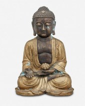 A GILT-BRONZE BUDDHAA gilt-bro