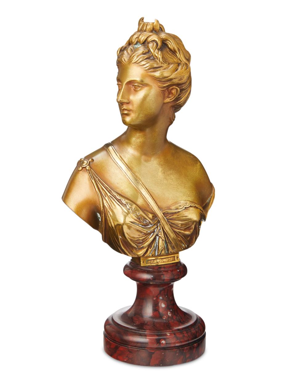A GILT-BRONZE BUST AFTER