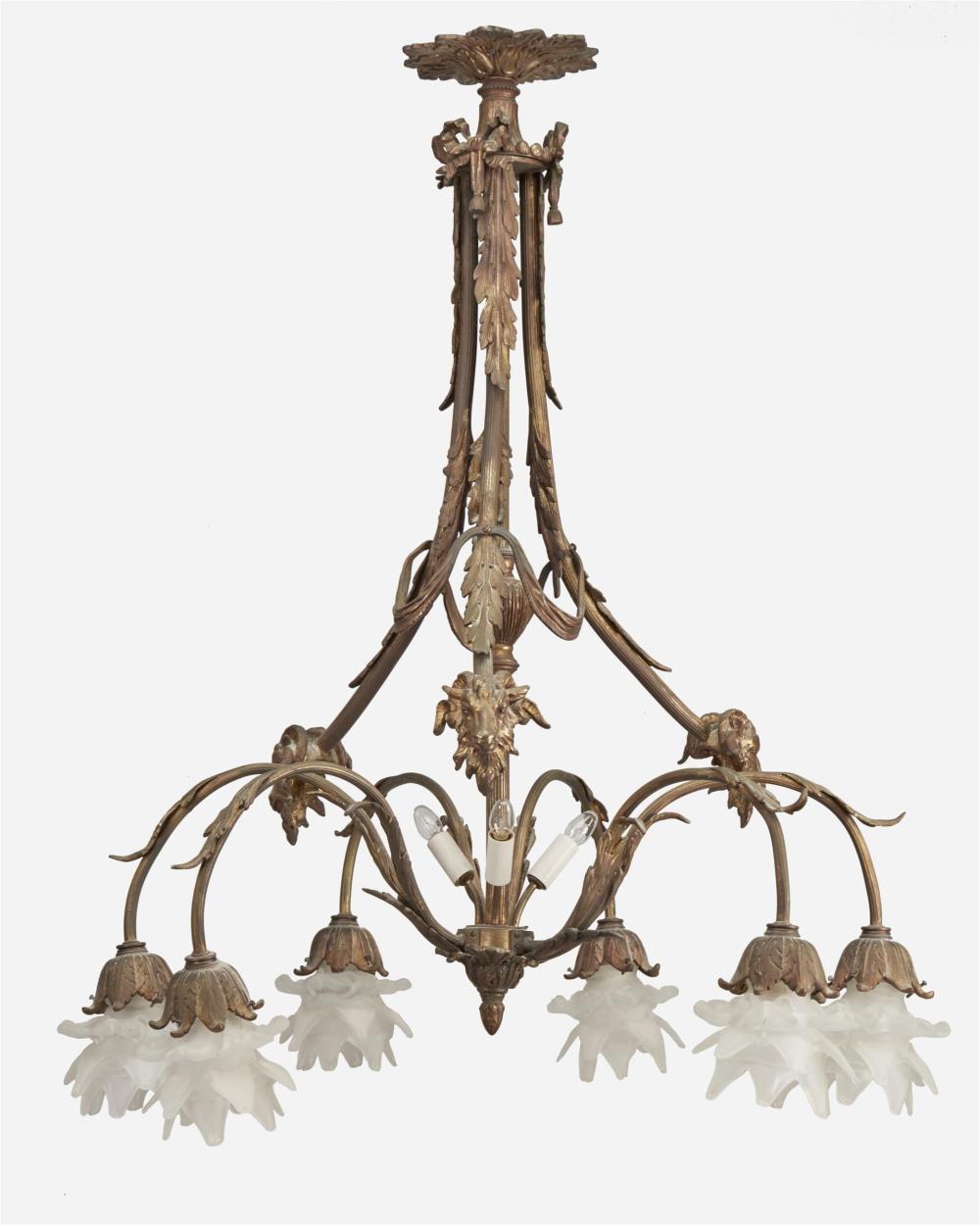 A GILT-BRONZE CHANDELIERA
