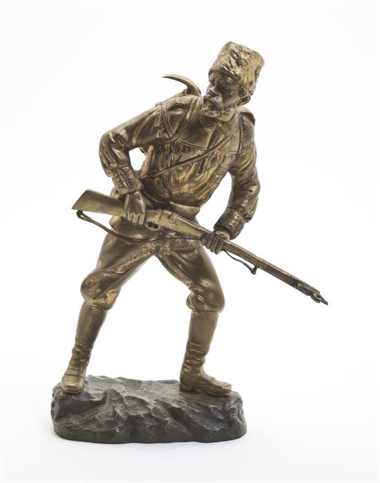 A Gilt Bronze Figure of a Cossack
