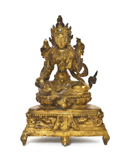 A Gilt Bronze Figure of a Deity