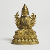 A Gilt Bronze Figure of Tsongk