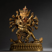 A GILT BRONZE FIGURE OF BUDDHA