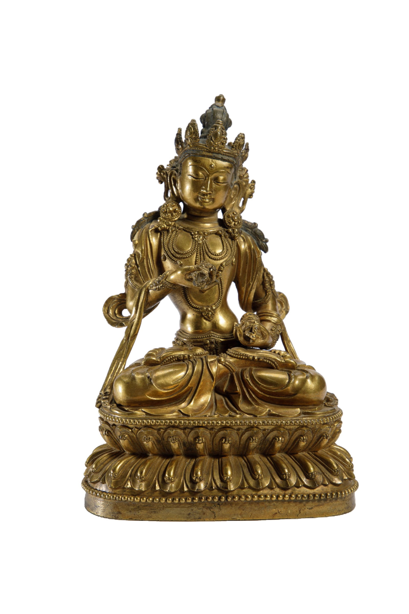 A GILT BRONZE FIGURE OF BUDDHA