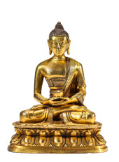 A GILT-BRONZE MEDICINE BUDDHA