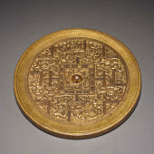 A GILT BRONZE MIRROR,QING<br>A