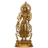 A GILT BRONZE STANDING FIGURE