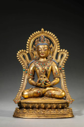 A GILT-COPPER AMITAYUS BUDDHA<