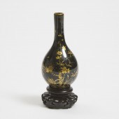 A Gilt-Decorated Black-Glazed