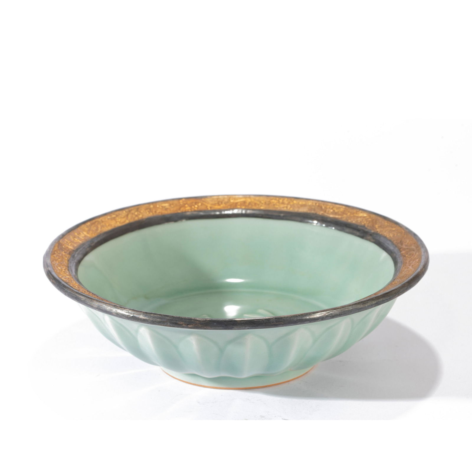 A GILT DECORATED CELADON GLAZED