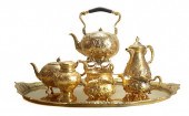 A GILT HANAU .800 SILVER TEA &