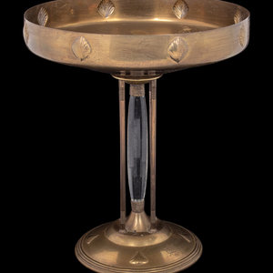 A Gilt Metal and Glass Footed