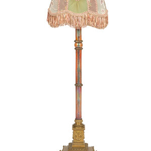 A Gilt Metal and Iridescent Glass