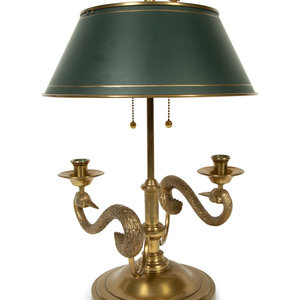 A Gilt Metal Bouilotte Lamp with