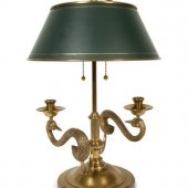 A Gilt Metal Bouilotte Lamp wi