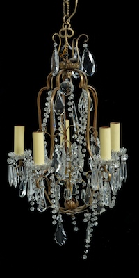A Gilt Metal Chandelier with