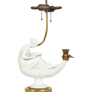 A Gilt Metal Mounted Parian Ware