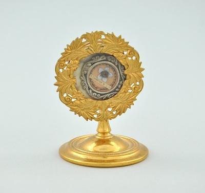 A Gilt Metal Reliquary Standing