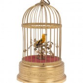 A Gilt Metal Singing Bird in C