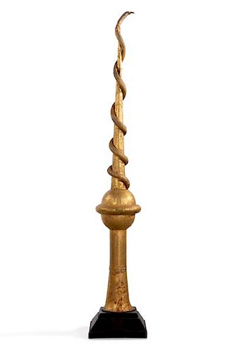 A GILT METAL SPIRE, APOTHECARY
