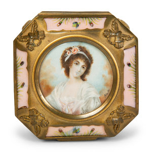 A Gilt Metal Trinket Box  19th/20th