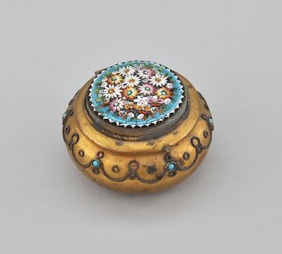 A Gilt Metal Trinket Box With Micro