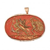 A gilt red glass paste cameo b