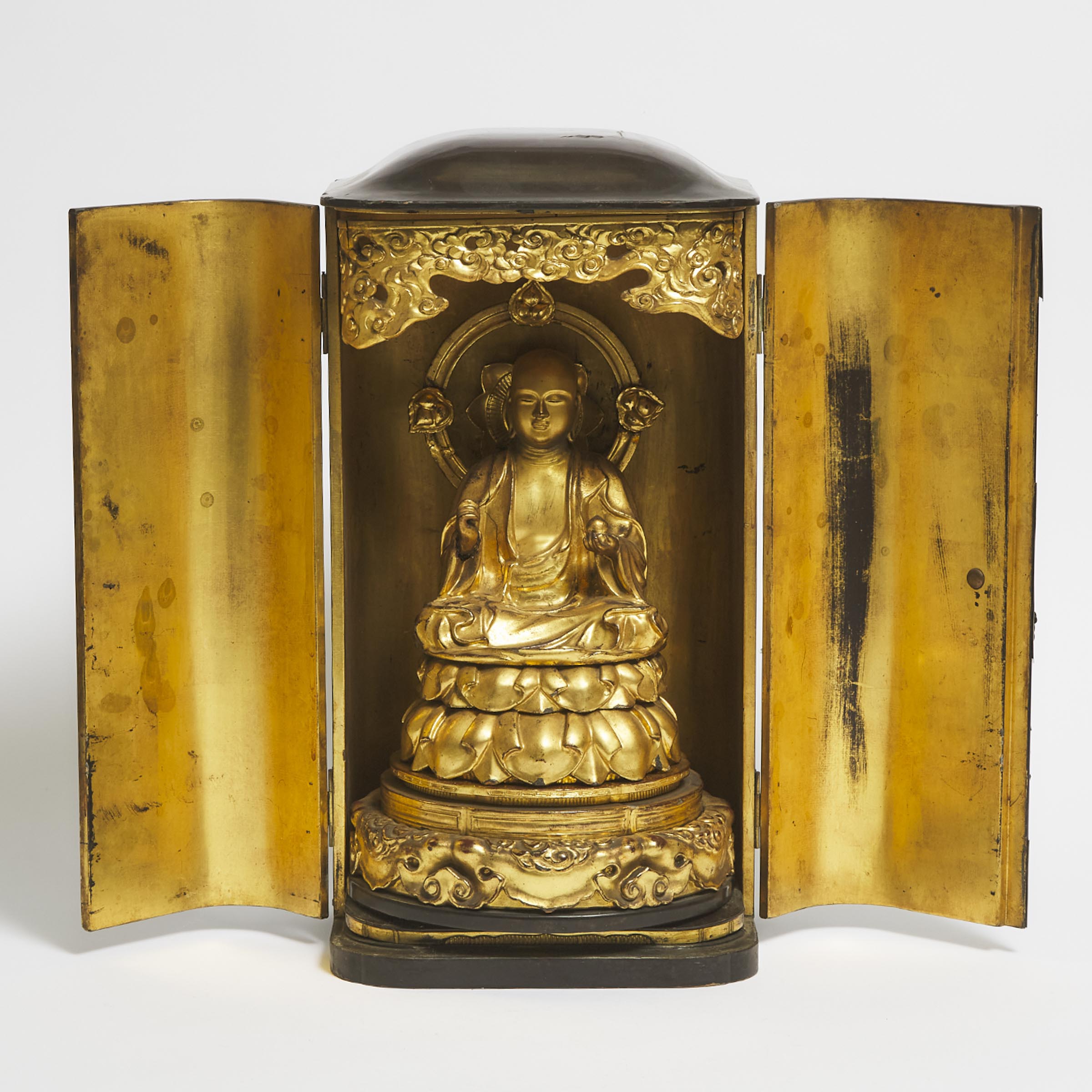 A Gilt Wood Shrine of Jizo