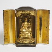 A Gilt Wood Shrine of Jizo Bos