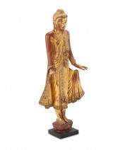 A GILTWOOD BURMESE MANDALAY BU