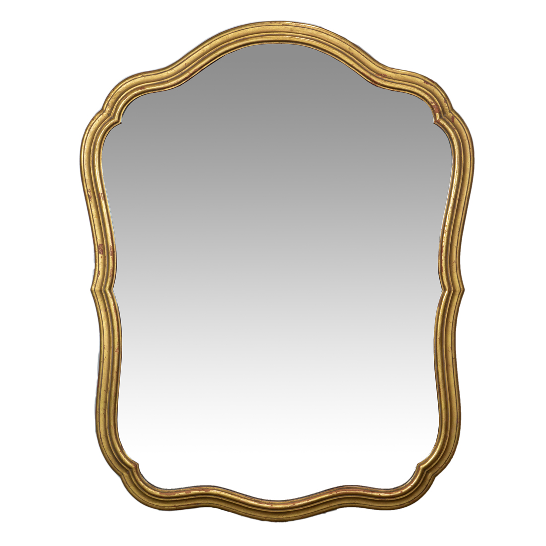 A GILTWOOD SHIELD FORM LOOKING
