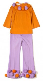 A Gina Paoli Orange Pom-Pom En