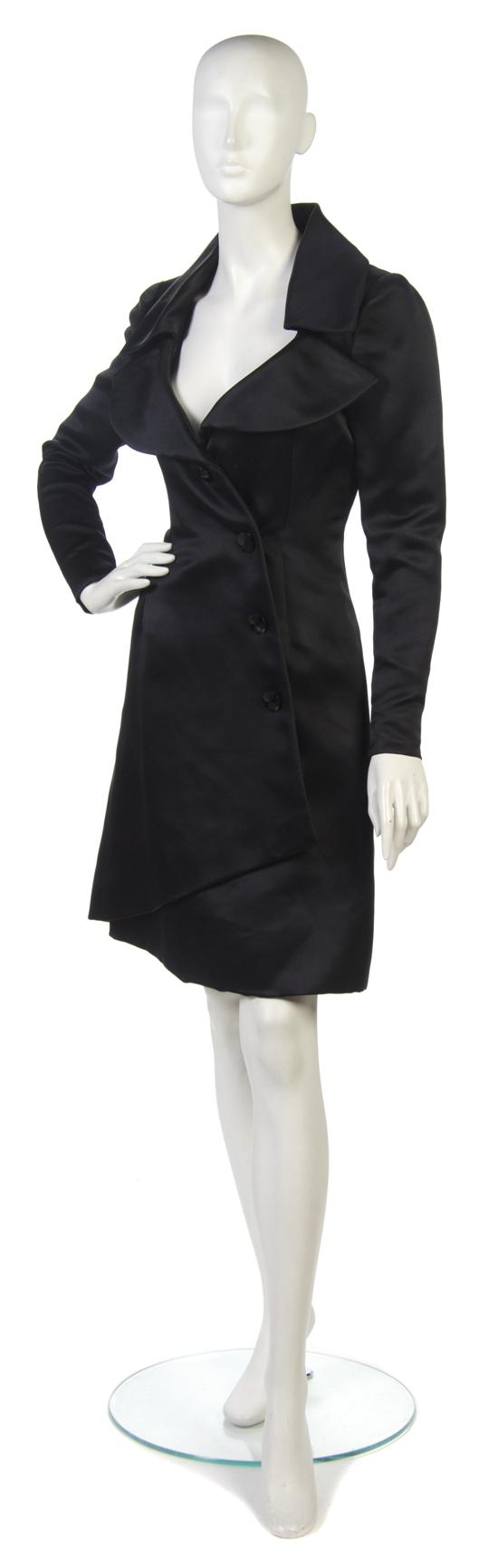 A Givenchy Couture Black Silk