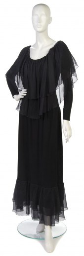 A Givenchy Couture Black Silk