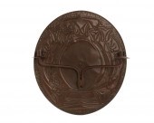 A GLASGOW STYLE HAMMERED COPPE