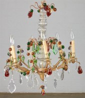 A GLASS AND BRONZE FRUIT PENDA