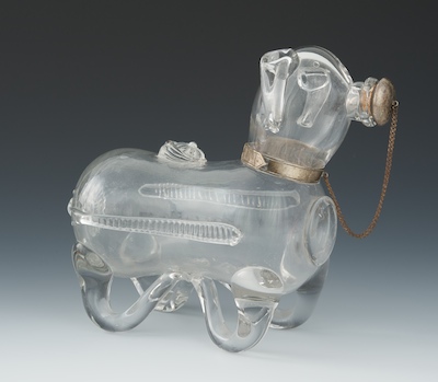A Glass Dog Decanter English
