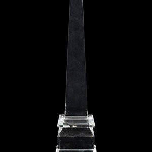 A Glass Obelisk 20th Century marked